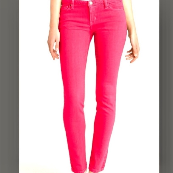 FOREVER 21 HOT PINK SKINNY JEANS, BRIGHT 27” Waist, Barbie Core Size 4 Low Rise - Picture 1 of 6